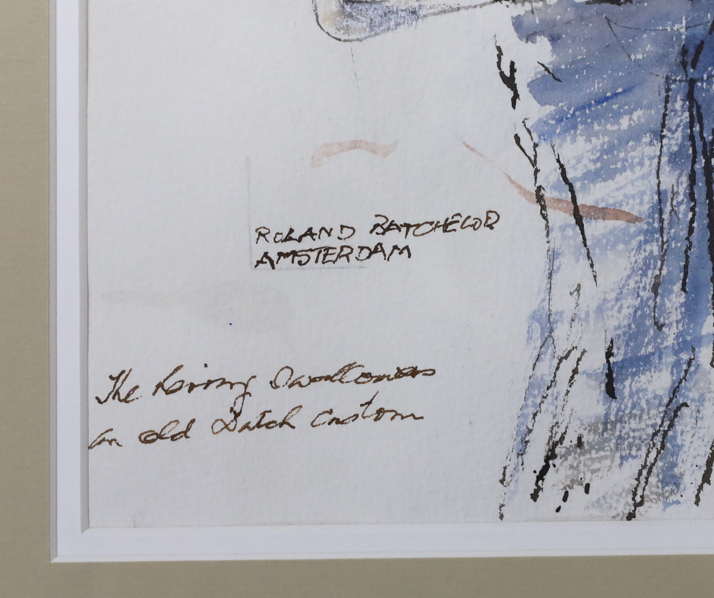 Roland Batchelor (1889-1990), watercolour, ‘The Herring Swallowers’, signed and inscribed, Gallery label verso, 29 x 21cm
